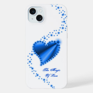 Coque iPhone 15 Plus Coeur arc-en-ciel avec étoiles, La magie de l'amou