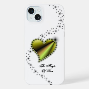 Coque iPhone 15 Plus Cœur arc-en-ciel avec étoiles, La magie de l'amour