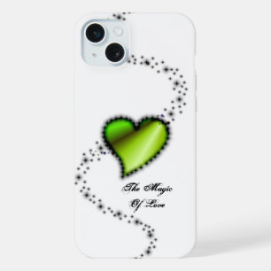 Coque iPhone 15 Plus Cœur Arc-en-ciel avec Étoiles, La Magie de l'Amour