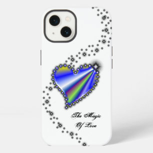 Etui iPhone 13 Cœur arc-en-ciel avec étoiles, La magie de l'amour