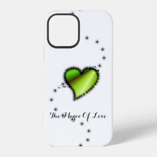 Coque iPhone 12 Cœur Arc-en-Ciel Vert avec Étoiles, La Magie de l'