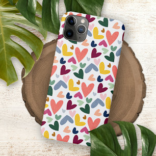 Coque iPhone 16 Pro Max Cœur Art Orange Menthe Vert Rose Bleu Violet
