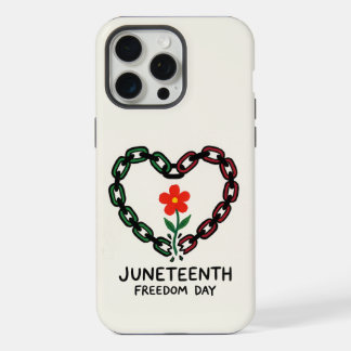Coque iPhone 15 Pro Max Cœur de chaîne brisée Art Juneteenth