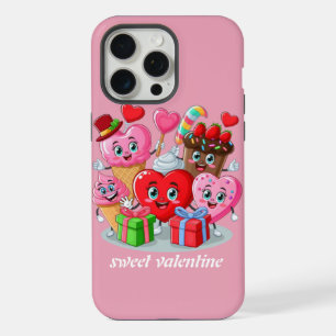 Coque iPhone 15 Pro Max Cœur de dessin animé et amis gentils Saint-Valenti