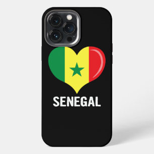 Etui iPhone 13 Pro Max Cœur Drapeau Sénégal Hommes Femmes Enfants Patriot