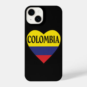 Coque Pour iPhone 14 Coeur du drapeau colombien