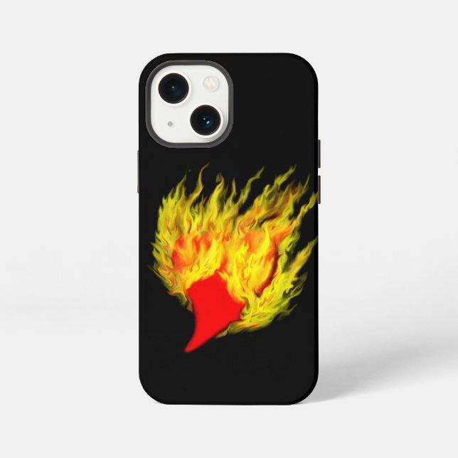 Coque iPhone Cœur en flammes (Verso)