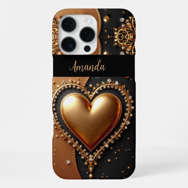 Coque iPhone Cœur radiant diamant  (Verso)