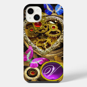CŒUR STEAM PUNK, ENGRENAGES, GEMMES, MONOGRAMME DE