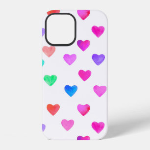 Coque iPhone 12 cœurs aquarelle peints à la main motif Saint-Valen