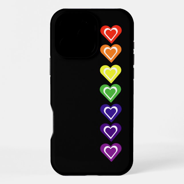 Coque iPhone Cœurs arc-en-ciel (Verso)