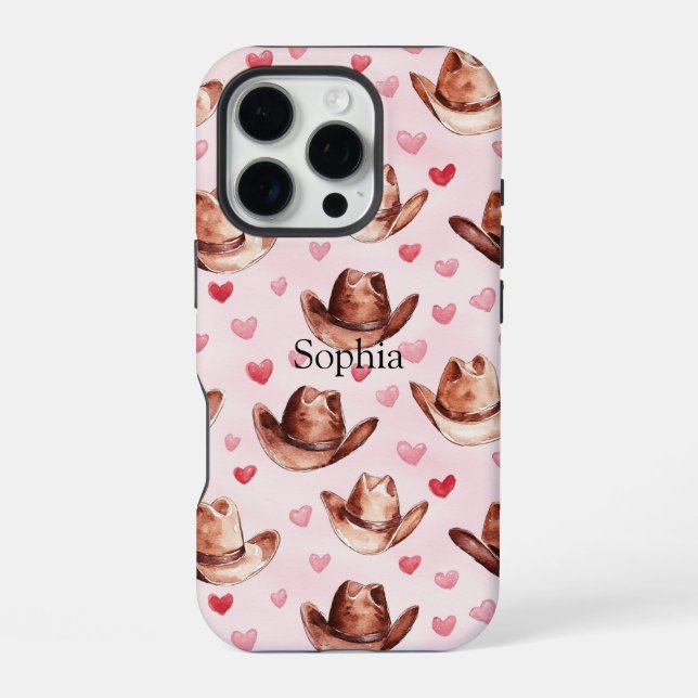Coque iPhone Coeurs Casquette Brown occidental (Verso)