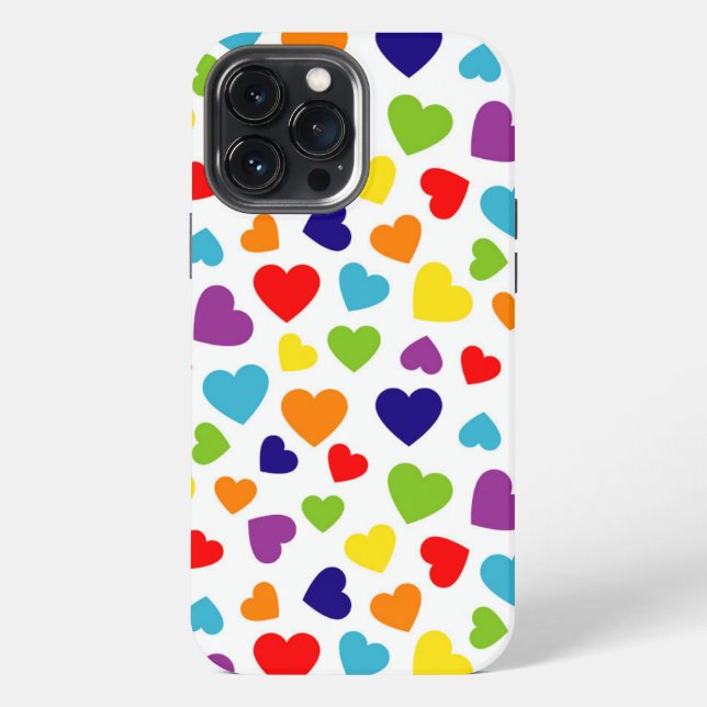 Coque iPhone Cœurs Colorés  (Verso)