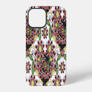 Coque iPhone 12 Coeurs colorés, Motif romantique sans couture.