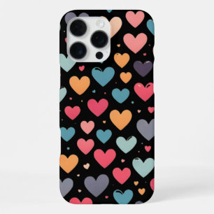 Coque iPhone 16 Pro Max Cœurs colorés Saint-Valentin
