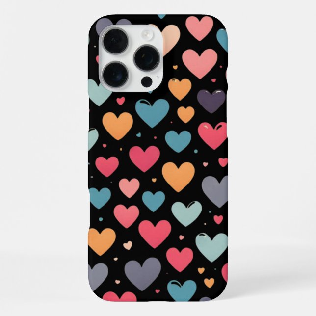Coque iPhone Cœurs colorés Saint-Valentin (Verso)
