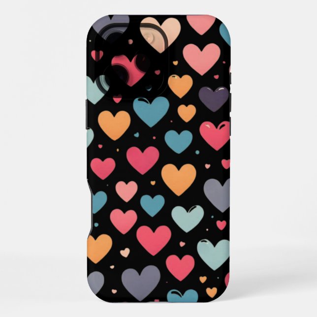 Coque iPhone Coeurs colorés Saint Valentin (Verso)