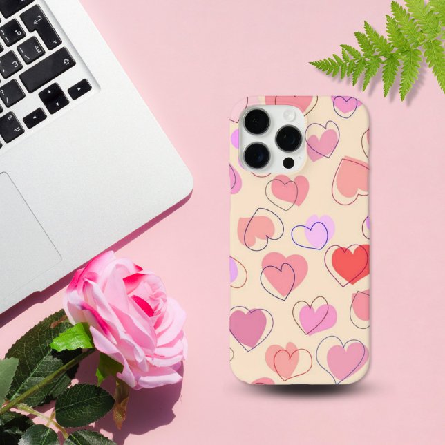 Coque iPhone Cœurs de dessin animé (Créateur téléchargé)