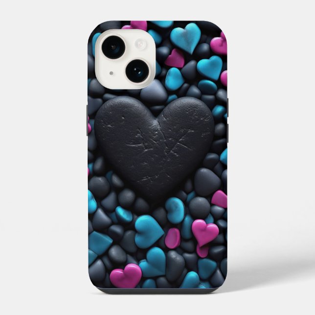 Coque iPhone Cœurs de pierre (Verso)