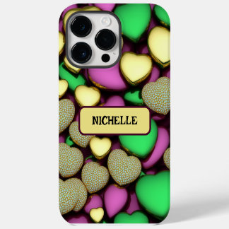 Coque Pour Pour iPhone 14 Pro Max Coeurs d'or Karat