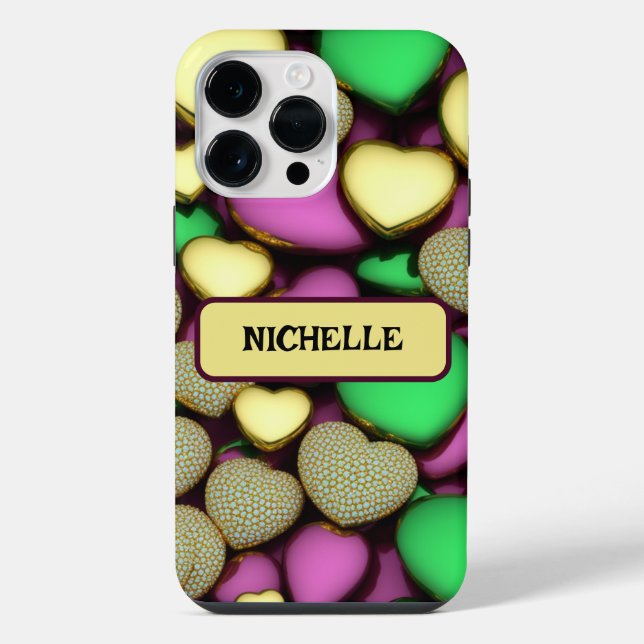 Coque iPhone Coeurs d'or Karat (Verso)