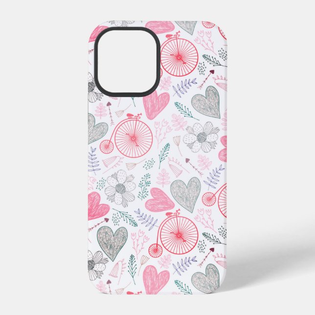 Coque iPhone Coeurs Et Fleurs (Verso)