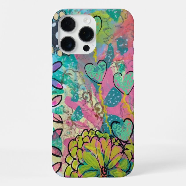 Coque iPhone Coeurs et fleurs (Verso)