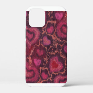 Coque iPhone 12 Mini Cœurs gonflés d'amour romantique rose rouge Art de