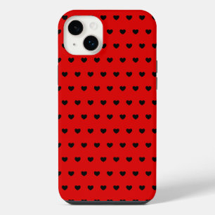 Cœurs noirs cool sur fond rouge frappant
