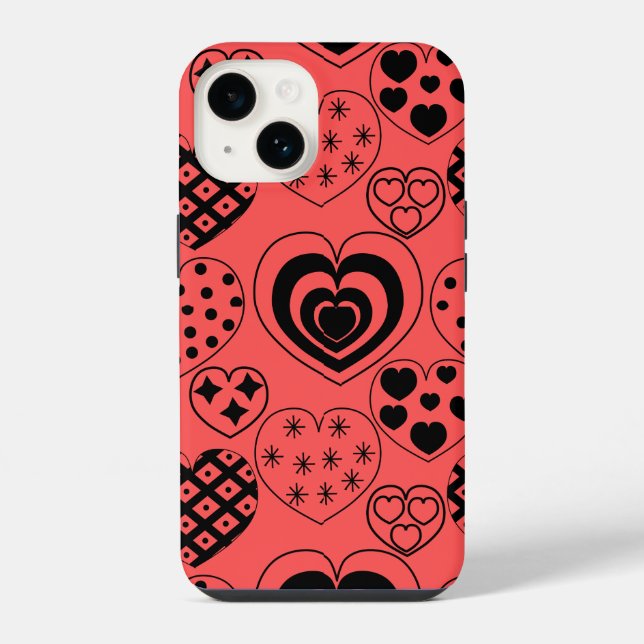 Coque iPhone Coeurs répétitifs (Verso)