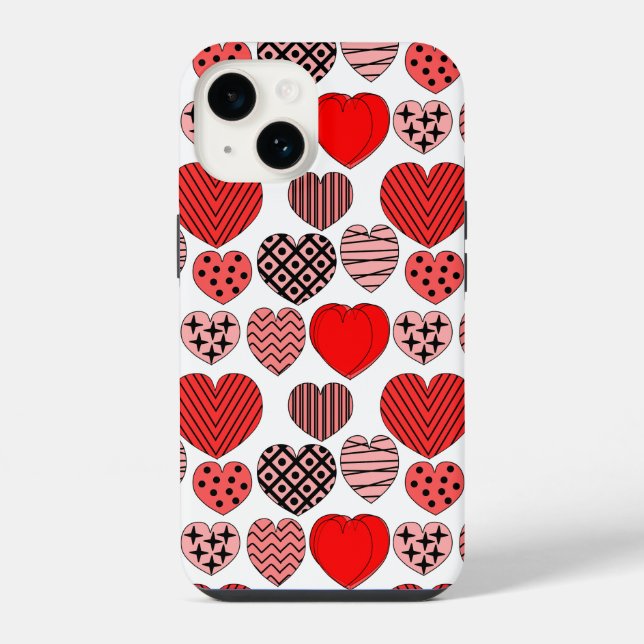 Coque iPhone Coeurs répétitifs (Verso)