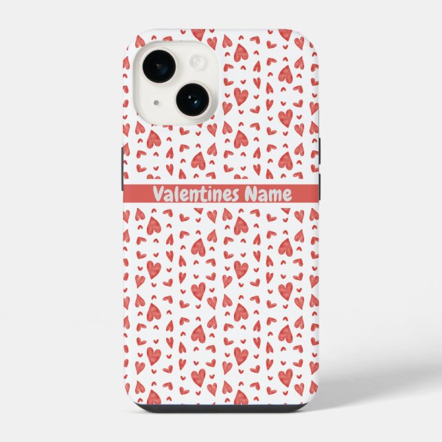 Coque iPhone Cœurs rouges de la Saint-Valentin (Verso)