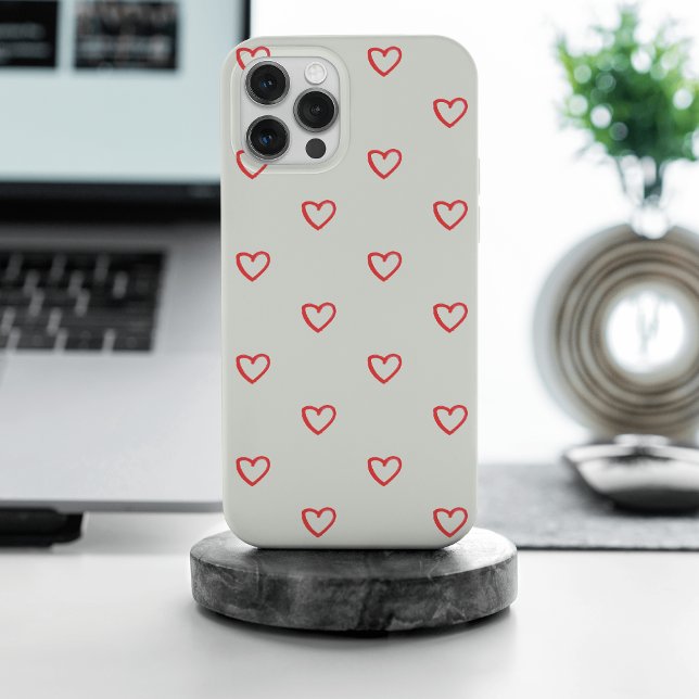 Coque iPhone Coeurs rouges Motif, mignonne, amour (Créateur téléchargé)