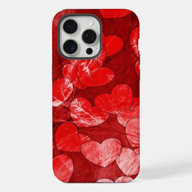 Coque iPhone Coeurs rouges - Texté (Verso)