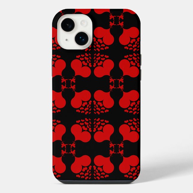 Coque iPhone Cœurs rouges tirés multiples  (Verso)