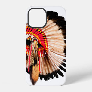 Coque iPhone 12 coiffe de chef amérindien (chef indien natif