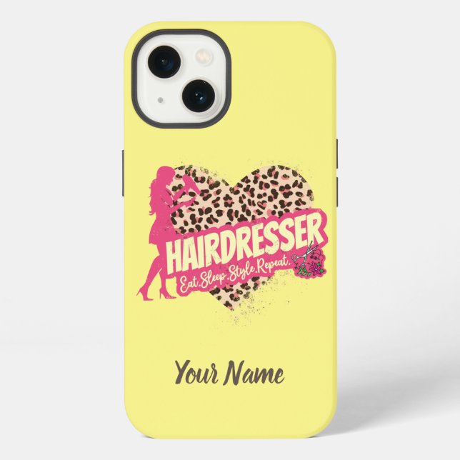 Coque iPhone Coiffeur Léopard Coiffeur Coiffeuse (Verso)