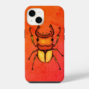 Coque Pour iPhone 14 Coléoptère Orange Amusant - Délice pour les Amoure