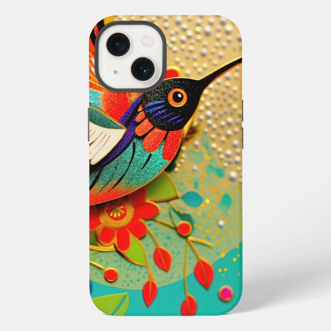 Coque iPhone Colibri affairé (Verso)