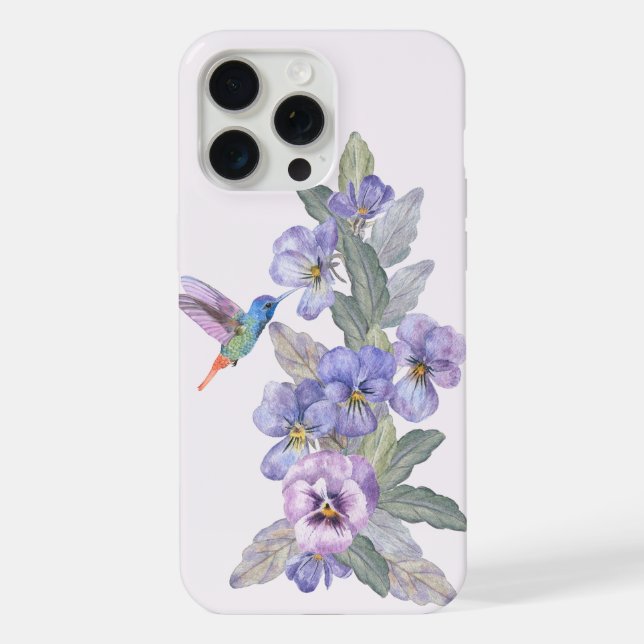Coque iPhone Colibri et Pensées (Verso)