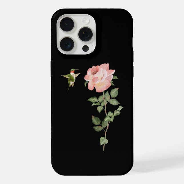 Coque iPhone Colibri et Rose (Verso)