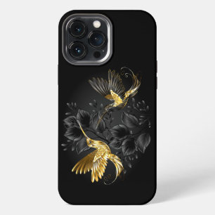 Etui iPhone 13 Pro Max Colibri noir et or