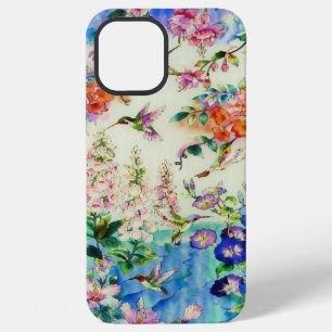 Coque iPhone 12 Pro Max Colibris et Fleurs