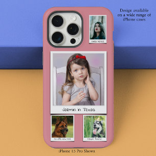 Coque iPhone 15 Pro Max Collage 4 photos Rose Poussiéreux
