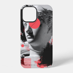 Coque iPhone 12 Collage d'art contemporain avec tête de statue ant