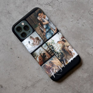 Coque iPhone 12 Collage de 5 photos Instagram Signature personnali