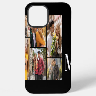 Coque iPhone 12 Pro Max Collage de 6 photos horizontales noir et blanc mon