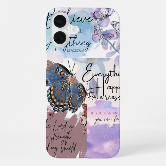 Coque iPhone Collage de citations pastel  (Verso)
