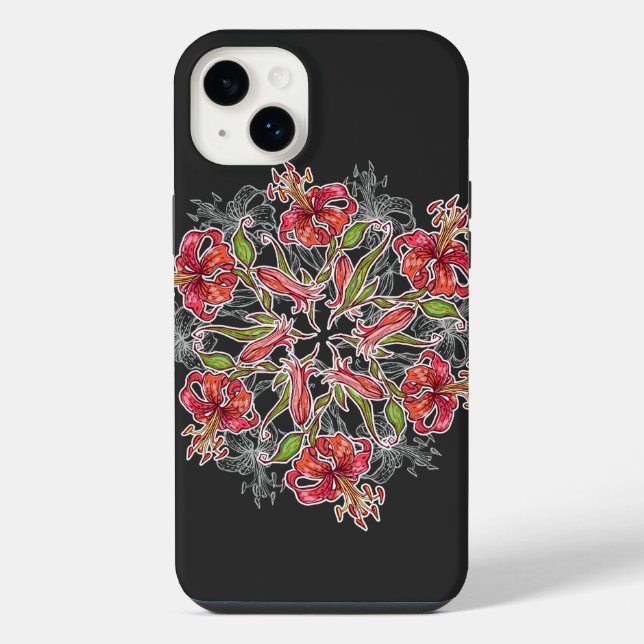 Coque iPhone Collage de fleurs de lys en fleurs (Verso)