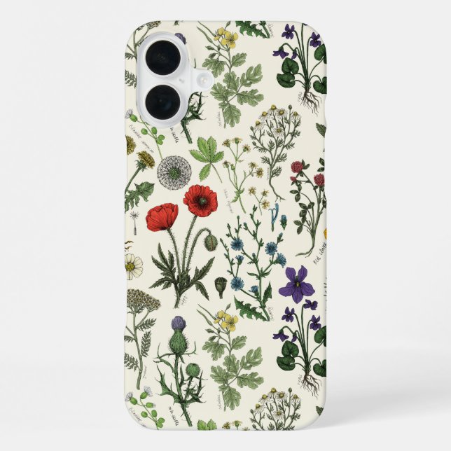 Coque iPhone Collage de fleurs sauvages (Verso)